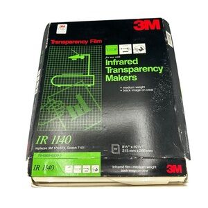 3M IR 1140 Infrared Transparency Film vintage overhead projector clear sheets